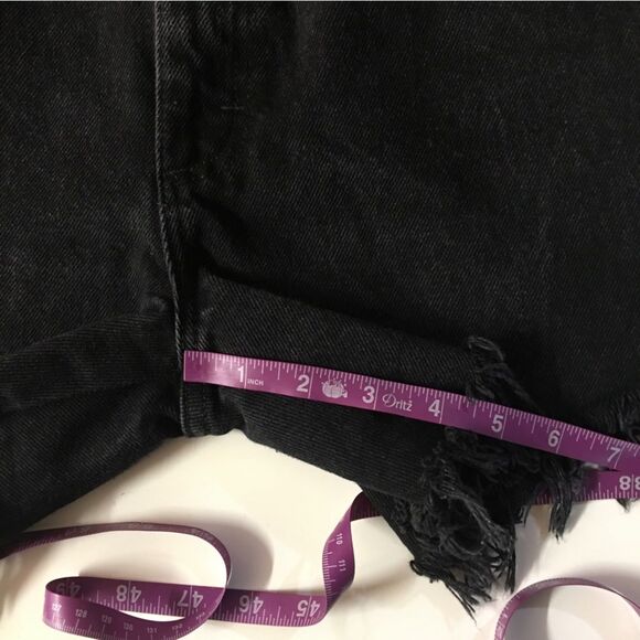 Vintage Rustler Washed Black Denim Cutoff Shorts Size L/34" Waist EUC - Picture 6 of 10